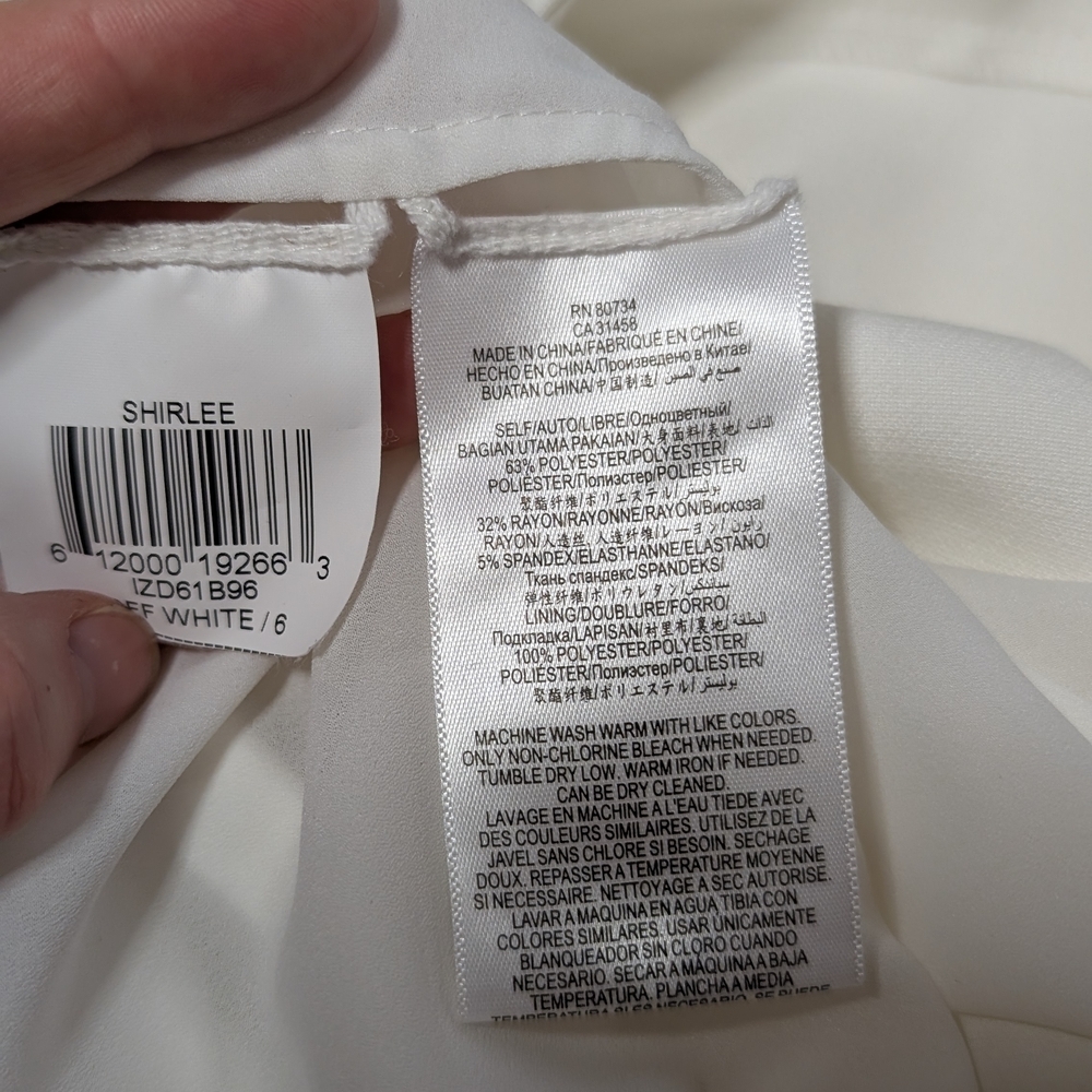 NWT BCBGMAXAZRIA White sleeveless Tiered Peplum Dress - Picture 6 of 9